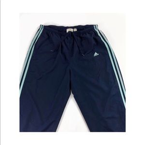 Men’s Adidas Striped Navy Blue Track Pants Large